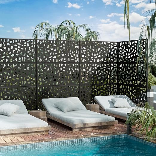 Casaphoria 72" H x 47" W Metal Outdoor Privacy Screen, Freestanding Decorative - Image 2