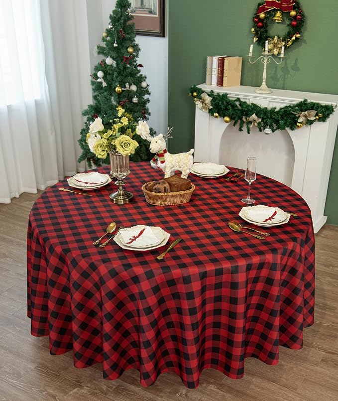 Waterproof Plaid Tablecloth Fabric by Essifunia