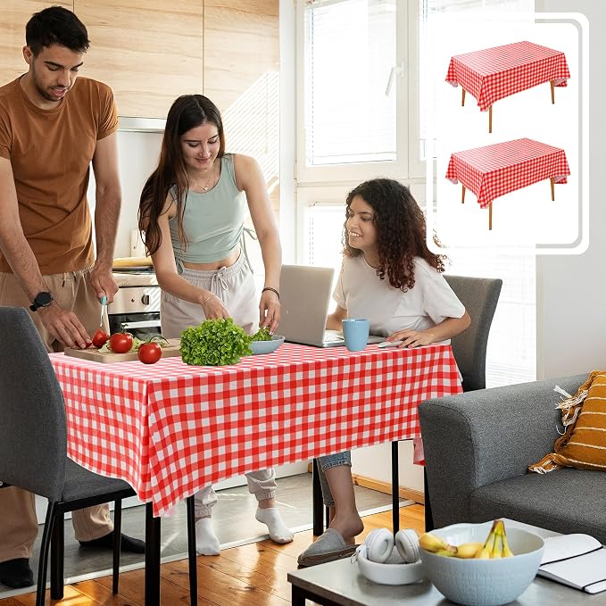 Nasitos 2 Pack Vinyl Picnic Table Cover 60x84 Inch-Flannel Backed Rectangle by Nasitoshomedecor