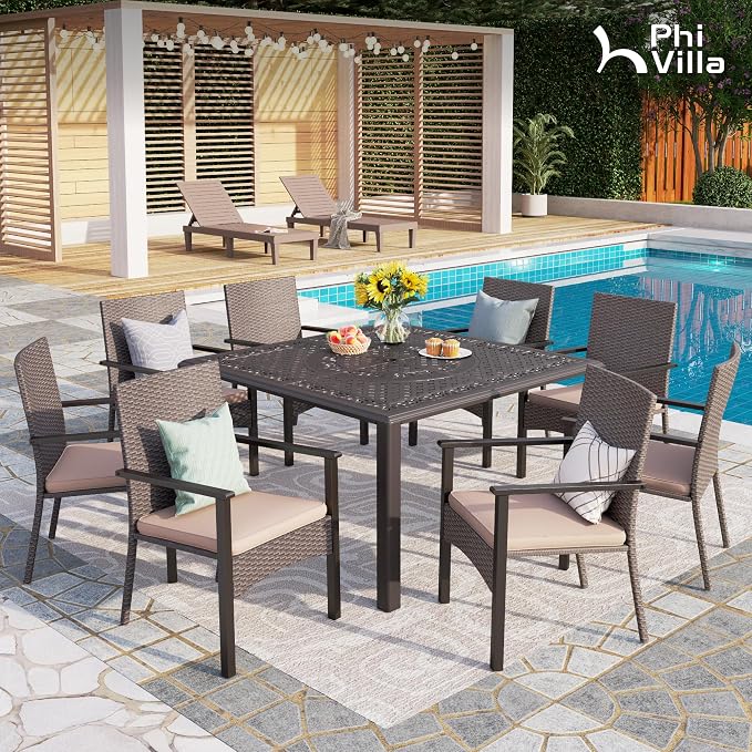 PHI VILLA Aluminum Patio Dining Tables - Image 2