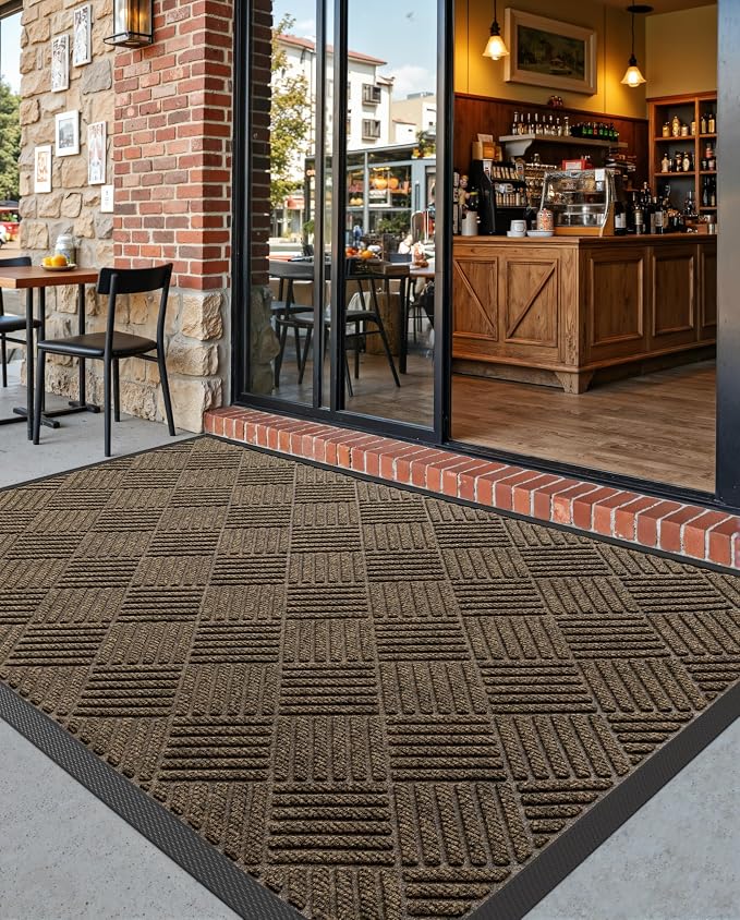 DEXI Front Door Mat Outside Entrance, 4x6 ft Rubber Entry Doormat Heavy Duty - Image 8