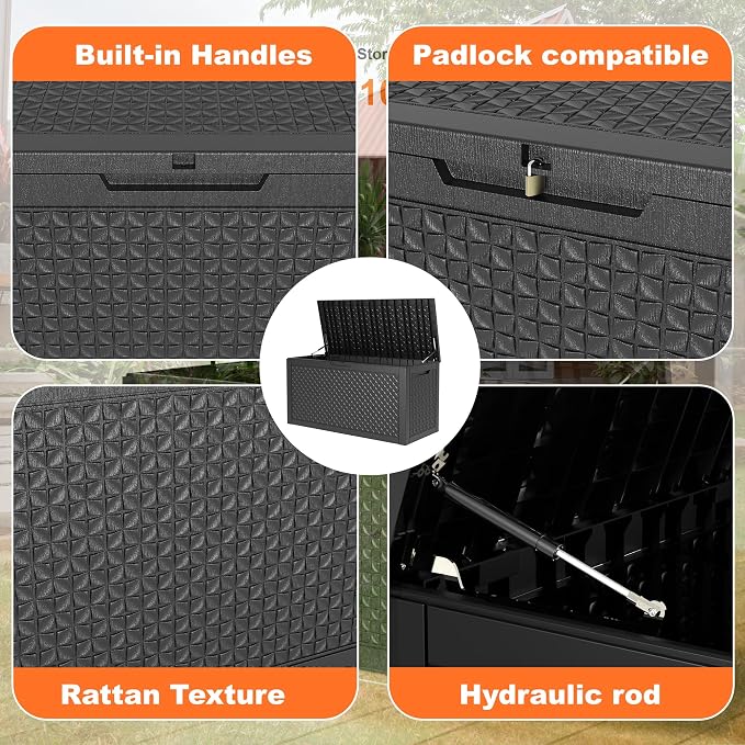New 100 Gallon Outdoor Storage Box – Resin Deck Box - Image 7