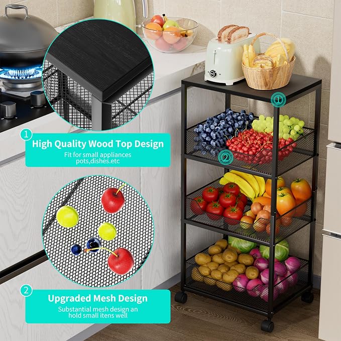 HapiRm Fruit Basket Kitchen Cart - Image 5