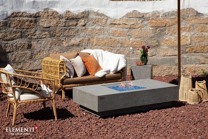 Elementi+ | Bundle Monte Carlo Gas Fire Pit Cast Concrete 60" Rectangular Fire - Image 6