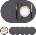 Homaxy Round Faux Leather Placemats and Coasters, Washable Dual-Side Table Mats by Homaxy