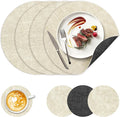 13" Round Placemats Set of 4, NCUE Dual-Sided Faux Leather Heat Resistant Table by NCUE