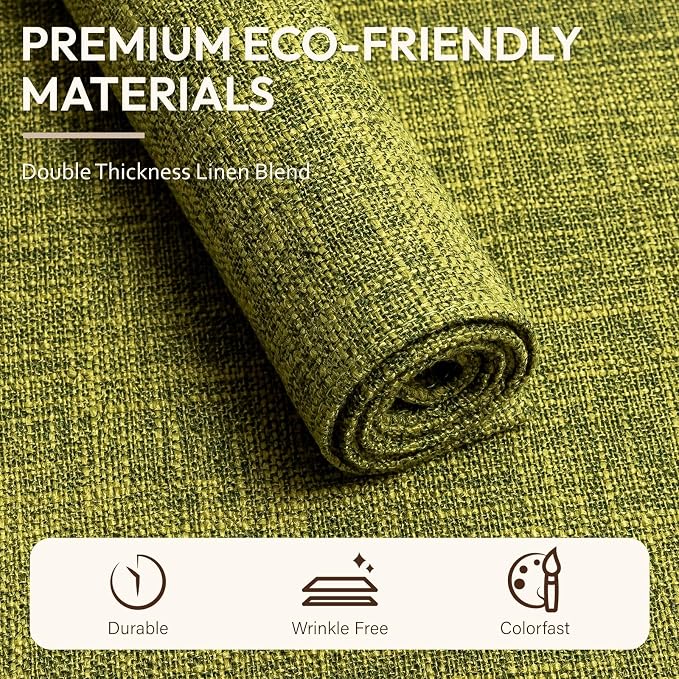 Blue Forest Placemats Set of 6, Dual-Layered Thickened Faux Linen Cloth Place - Image 2