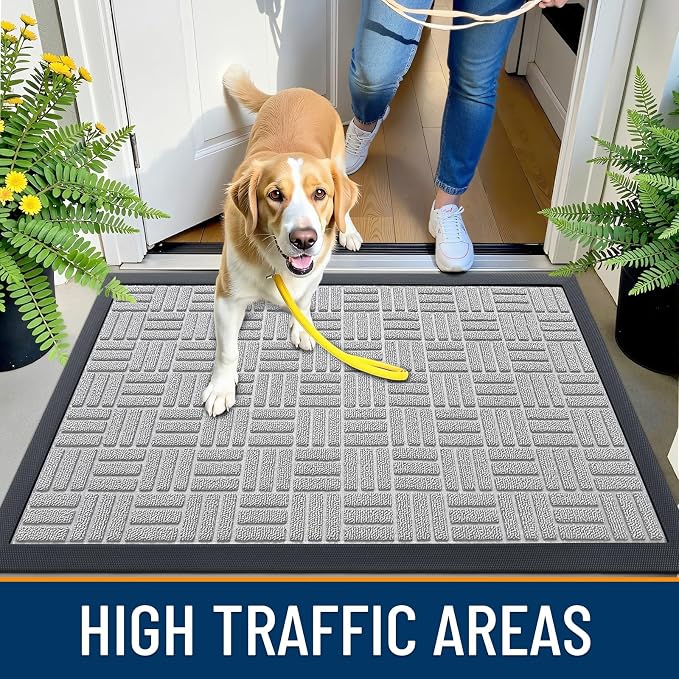 OLANLY Front Door Mat Outside Entrance 59x23, Heavy Duty Sturdy Natural Rubber - Image 6