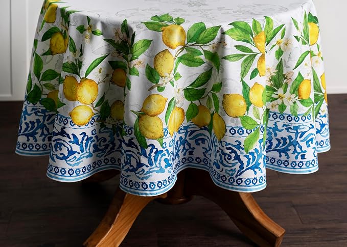 Maison d' Hermine Table Cloth Round Table 100% Cotton 63 Inches Tablecloth - Image 7