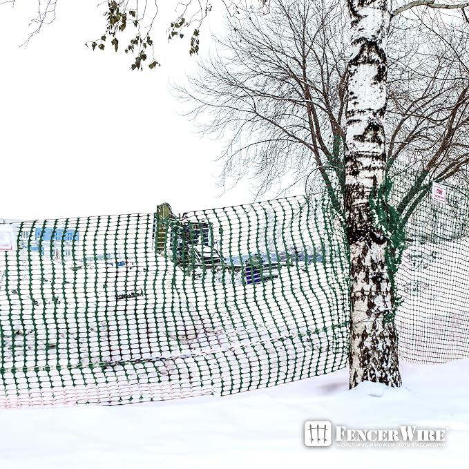 Fencer Wire 4 ft. Safety Fence, 100 ft. Green Plastic Fencing Roll - Image 7