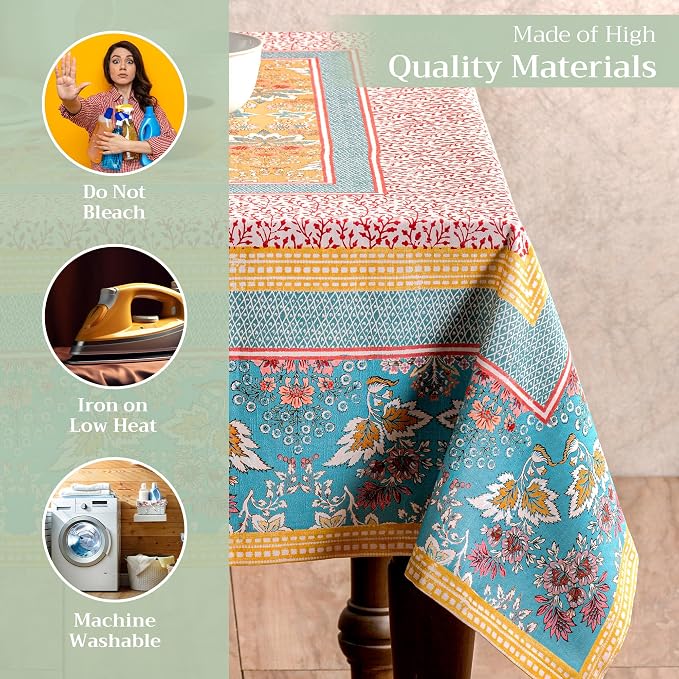 Maison d' Hermine Table Cloth Square Table 100% Cotton 60 x 60 Inches - Image 3