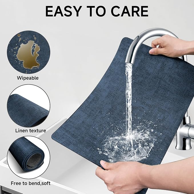 Faux Leather Vinyl Placemats Set of 4 Wipeable Heat Resistant Place Mats 100% - Image 4