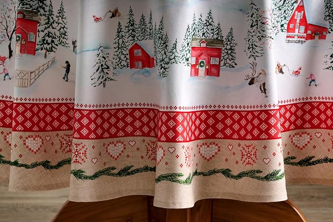 Maison d' Hermine Table Cloth Round Table 100% Cotton 69 Inches Fall Tablecloth - Image 2