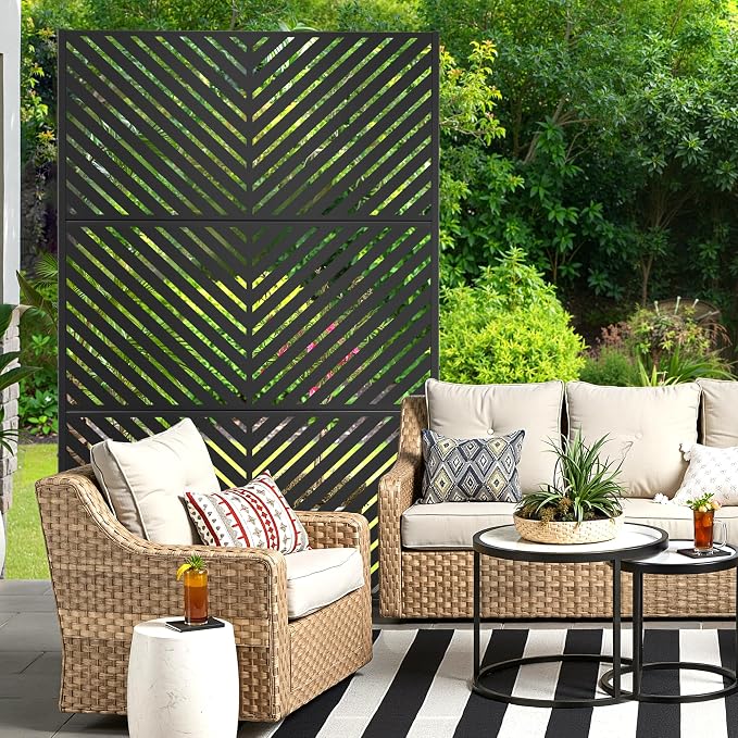 Metal Privacy Screen for Outdoor & Indoor Use, Free Standing Privacy Screen for - Image 7