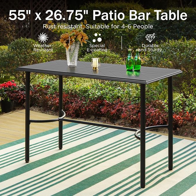 PHI VILLA Outdoor Patio Bar Table - Image 3