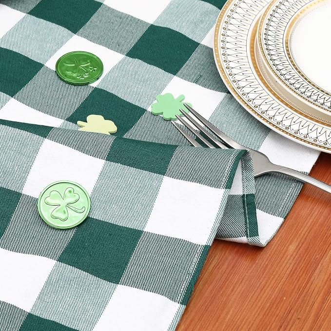 Green Plaid Table Runner 2 Packs 13 x 84 inch Buffalo Check Table Runner St. - Image 6
