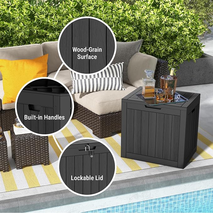 Mars Villa 31 Gallon Deck Box, Waterproof Weatherproof and UV Resistant Resin - Image 5
