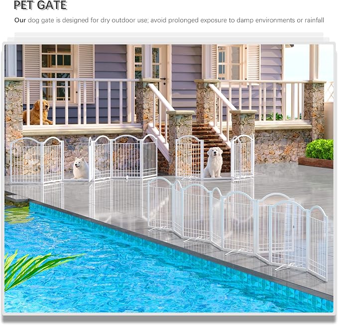 4NM Metal No Drilling Expandable Dog Gate, Extra Wide 96", Extra Tall 32" Free - Image 3