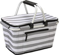 SIYUAN 30L Picnic Basket with Handles Leakproof Large Stripped Insulated Cooler by SIYUAN