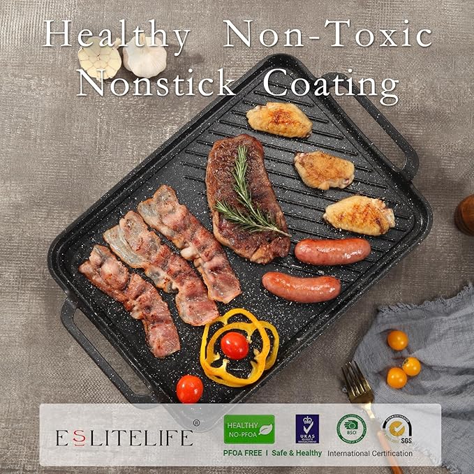 ESLITE LIFE 11" x 17" Nonstick Grill Pan - Image 3
