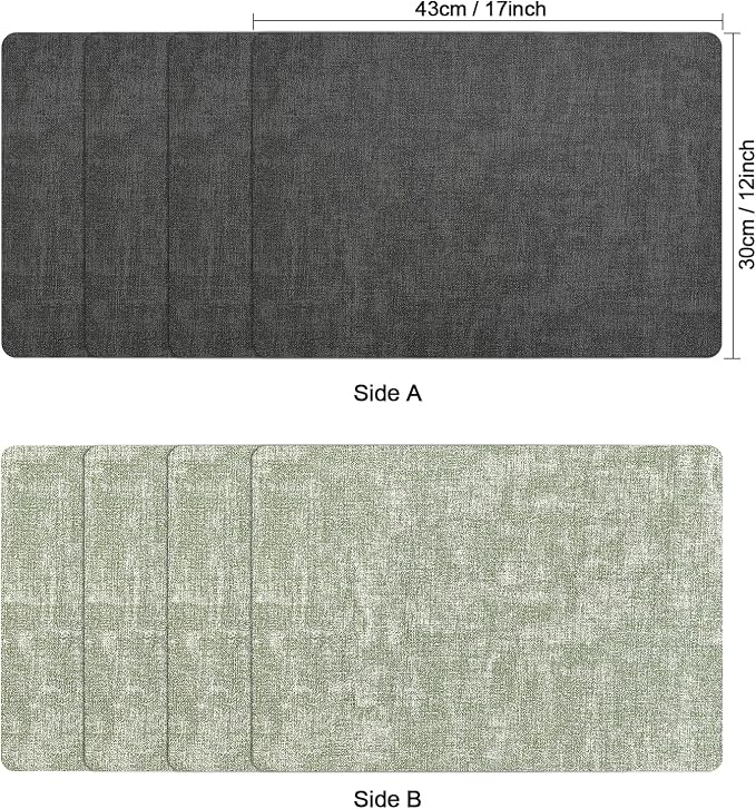 Myir JUN Placemats Dual Sided, Faux Leather Place Mats Set of 8 Indoor Placemats - Image 6