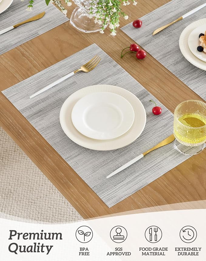 Leetaltree Lightsteel Black Placemats Set of 4 - Image 2
