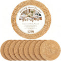 Round Woven Placemats 12 inch Set of 10 by MARSCOOL