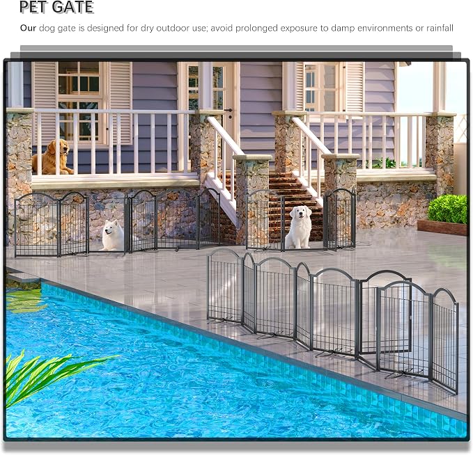 4NM Metal No Drilling Expandable Dog Gate, Extra Wide 96", Extra Tall 32" Free - Image 3