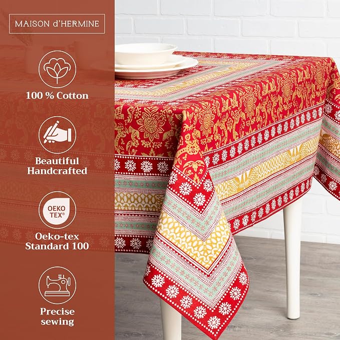 Maison d' Hermine Table Cloth Rectangle Table 100% Cotton 70 x 120 Inches Fall - Image 2