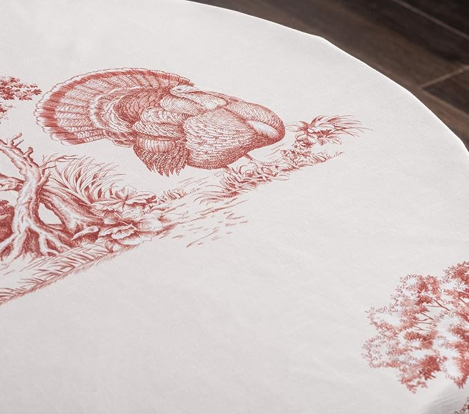 Maison d' Hermine Table Cloth Round Table 100% Cotton 69 Inches Fall Tablecloth - Image 9