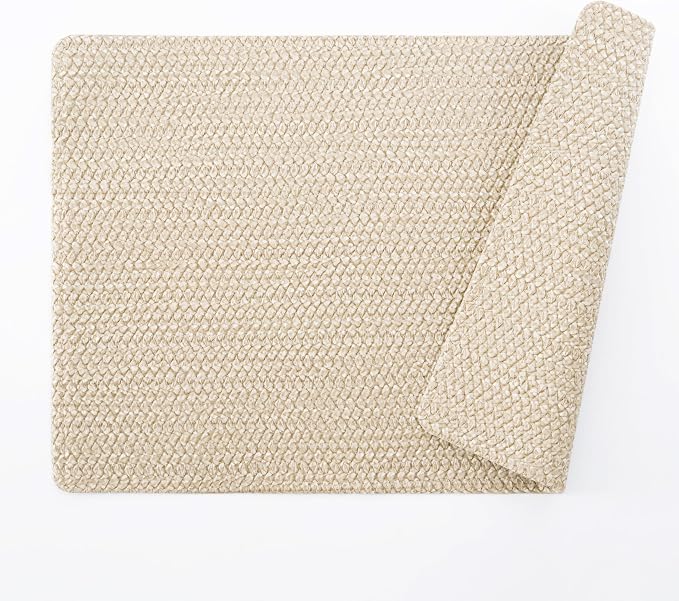 POLYTE Indoor/Outdoor Washable Woven Vinyl Table Dining Placemats - Image 2
