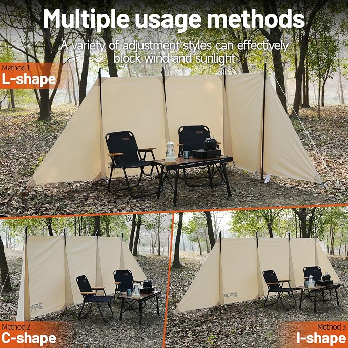 Himalaya Camping Windbreaks Privacy Fence Stove Windshield Shelter Wind Screen - Image 5