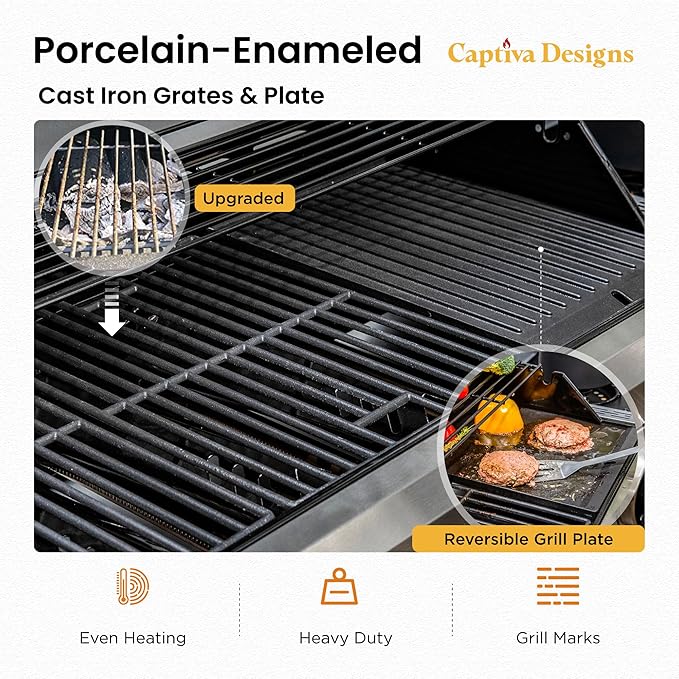 Captiva Designs 6-Burner Propane Gas BBQ Grill - Image 2