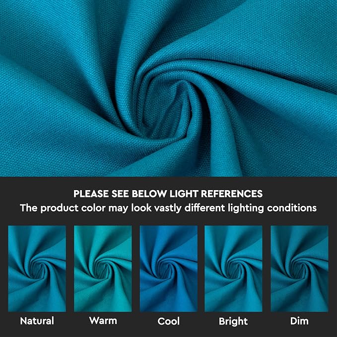Encasa XO Table Runner 13"x72" Long | Cotton Canvas Fabric | Azul Blue Solid - Image 3