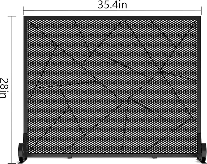 Fire Beauty Fireplace Screen Decorative Mesh Geometric Fire Spark Guard Gate - Image 5