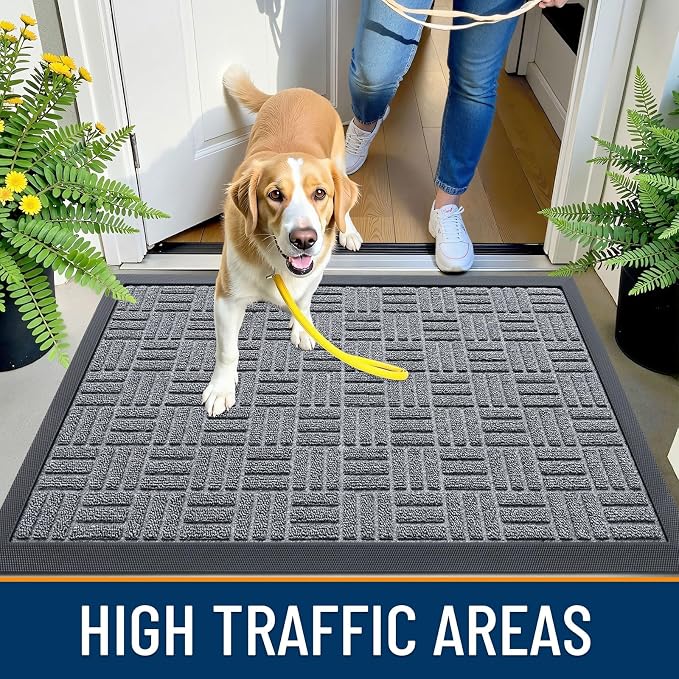 OLANLY Front Door Mat Outside Entrance 47x32, Heavy Duty Sturdy Natural Rubber - Image 5