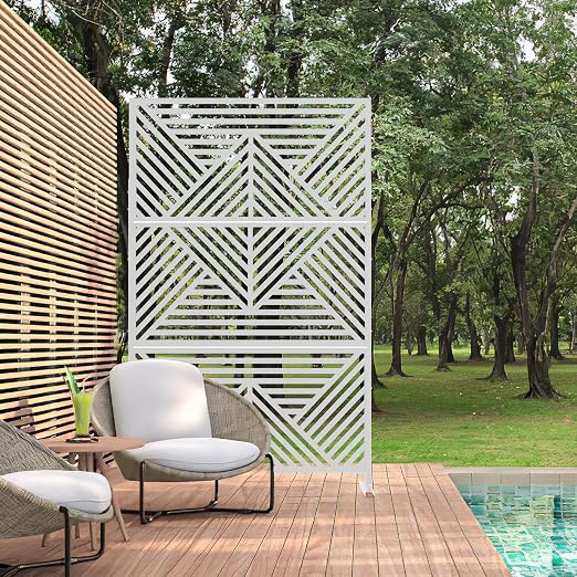 Casaphoria 72" H x 47" W Metal Outdoor Privacy Screen, Freestanding Decorative - Image 2