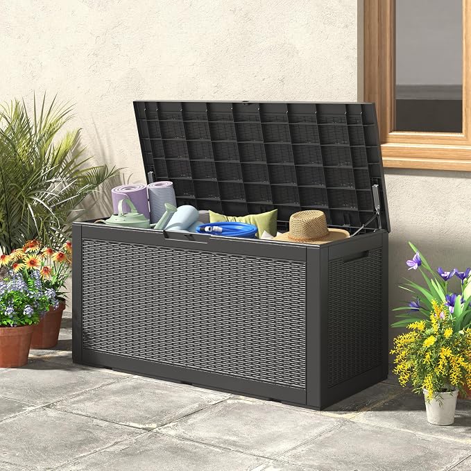 KAMABOKO 101 Gallon Waterproof Large Resin Deck Box, Lockable Large Outdoor - Image 8