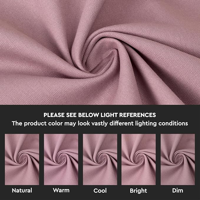 Encasa XO Table Runner 13"x72" Long | Cotton Canvas Fabric | Mauve Solid Color - Image 3