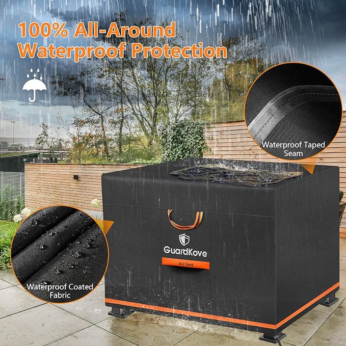28” Fire Pit Cover Square for 25”- 28” Fire Pit/Table, Waterproof Tear & Fade - Image 4