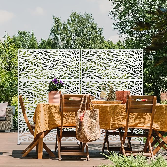 Metal Privacy Screen, Freestanding Decorative Privacy Screen - Image 4