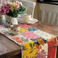 Cotton Quilted Floral Patchwork Table Runner 54 Inches Long – Handmade by ArtPineconeHome