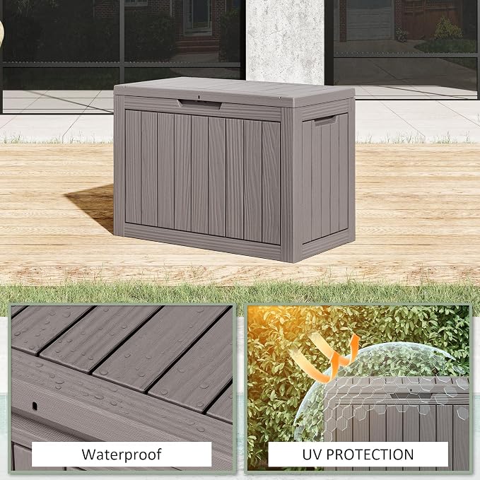45 Gallon Outdoor Storage Deck Box Waterproof, Garden Tool, Backyard Cushion - Image 3