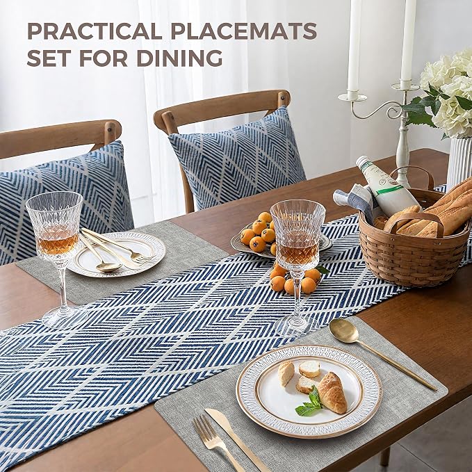 Vinyl Placemats Set of 4, Faux Leather Waterproof and Heat Resistant Place Mats - Image 5