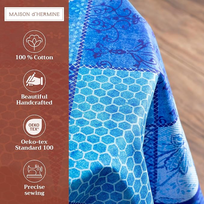 Maison d' Hermine Table Cloth Round Table 100% Cotton 63 Inches Tablecloth - Image 2