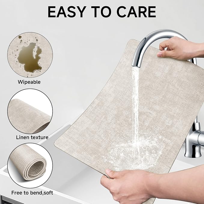 Faux Leather Vinyl Placemats Set of 4 Wipeable Heat Resistant Place Mats 100% - Image 4