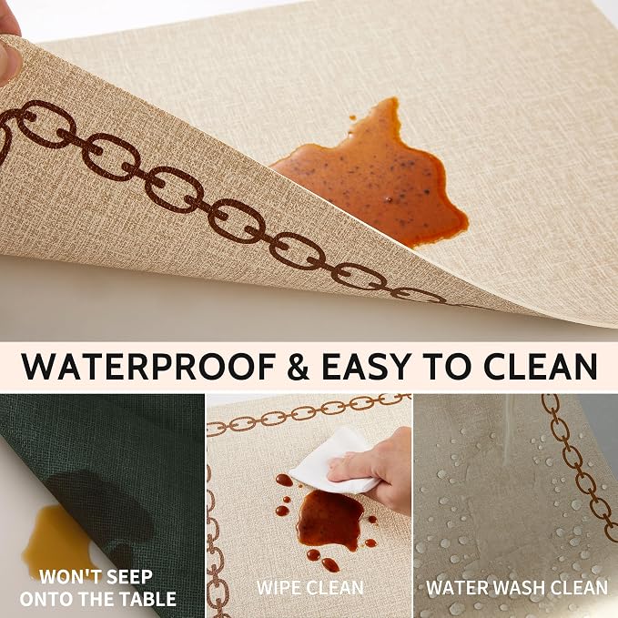 Placemats Set of 6, Heat Resistant & Waterproof Table Mats - Image 4