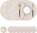 Homaxy Round Faux Leather Placemats and Coasters, Washable Dual-Side Table Mats by Homaxy