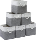 11 x 11 Inch Cube Storage Bins, 6 Pack Large Collapsible Fabric Storage Bin by Midmmvick