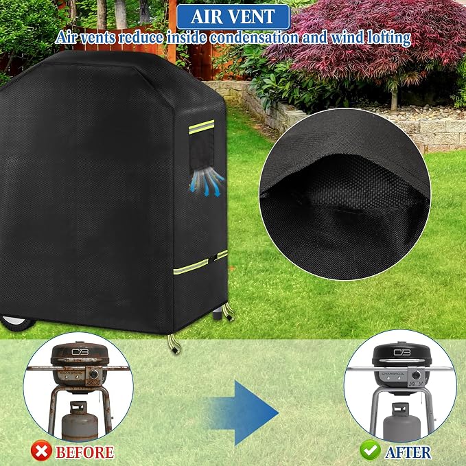 Grill Cover, 600D Heavy Duty Waterproof Small BBQ Grilling Cover - Image 5